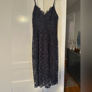 ASTR Lace Midi Dress - Grey